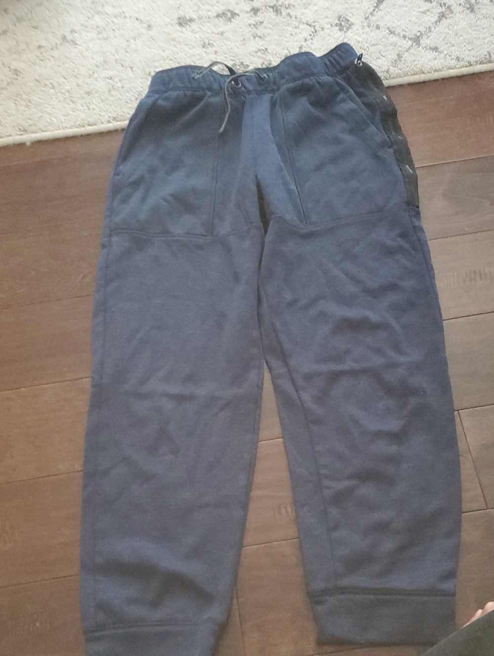Athletic Works Dark Navy Drawstring Jogger Pants for Kids Size 14-16 On Shorter